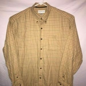 Cutter & Buck Men XL Checkered Yellow Long Sleeve